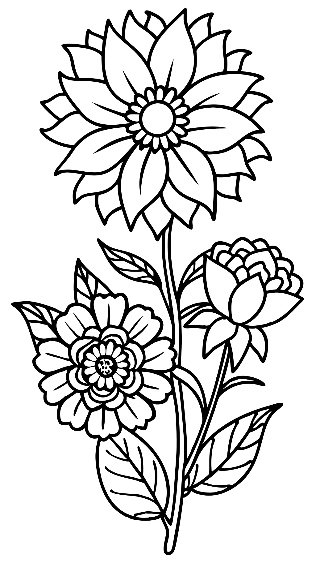 coloriages avec des fleurs